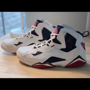 Jordan True Flight White Carmine Red- Size 10